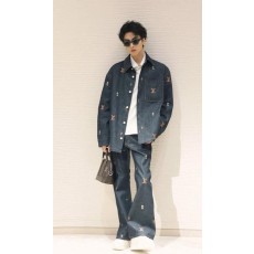 루* 멀티자수로고 데님 자켓