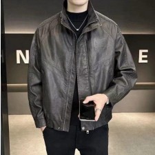 구* 레터링 사각로고 레더자켓