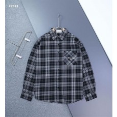 메* 마르지엘라 로고 오버핏 체크 셔츠