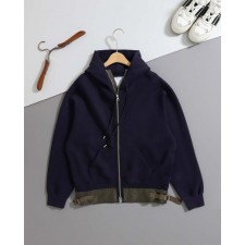 사** 수입 나일론 트윌 & 스폰지 스웨터 후드 집업