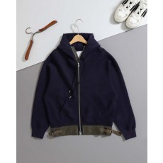 사** 수입 나일론 트윌 & 스폰지 스웨터 후드 집업