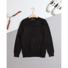 루* 수입 모노그램 로고 패턴 니트