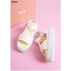 미*** 데님 플랫폼 샌들 아이보리