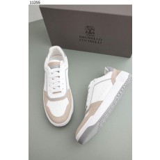 브*** 쿠치넬리 펀칭 패널 그레이니 레더 스니커즈