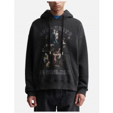 오* 프린팅 워싱 후드티