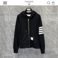 톰* 사선완장 시그니쳐 코튼 후드집업 블랙