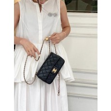 샤* 고급 뉴미니 골드볼 램스킨 블랙