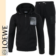 로** 가죽 로고 후드집업 셋업