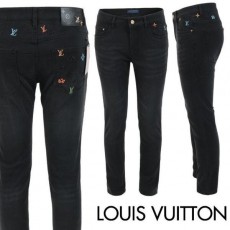 루* 컬러 자수 블랙슬림 일자진