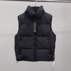 스* 덕다운 사이드와펜 후드패딩 조끼