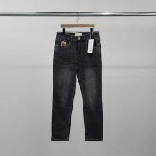 구* 포켓 로고자수 흑청바지