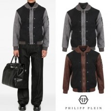 필* 스틸로고 니트 레이어드 MA1 자켓