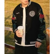 스* 로고 자수 바시티 레더 봄버 자켓 수입최고급