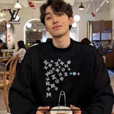 루* 비쥬 패턴 디자인 긴팔티셔츠 (시보리없음)