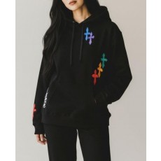 크* 멀티 컬러 프린팅 십자가 포켓 쭈리 후드수입풀(남녀공용)