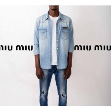 미*** 클래식 시그니쳐 워싱 연청데님셔츠