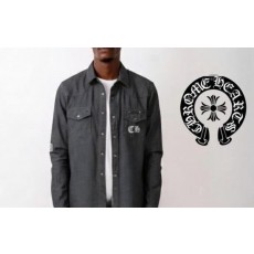 크* 카라 메탈스터드 워싱데님청 셔츠