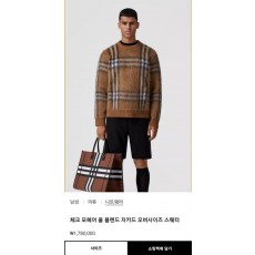 버** 모헤어 체크 니트