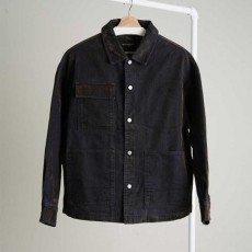 발**** 빈티지 이니셜로고 버튼 셔츠자켓