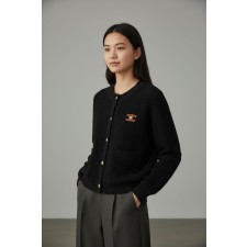 셀** 패치 라운드 부클 니트가디건 수입최고급