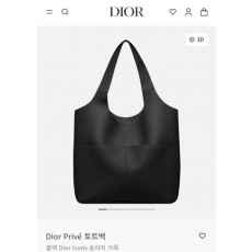 디* Privé 프리베 토트백 블랙 Di*r Icons 송아지 가죽