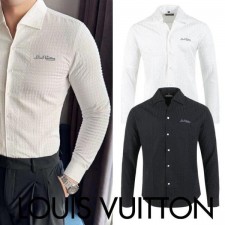 루* 자수로고 백레더 다미 슬림 셔츠