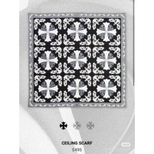 크* 시그니쳐 문양 블랙 사각 스카프