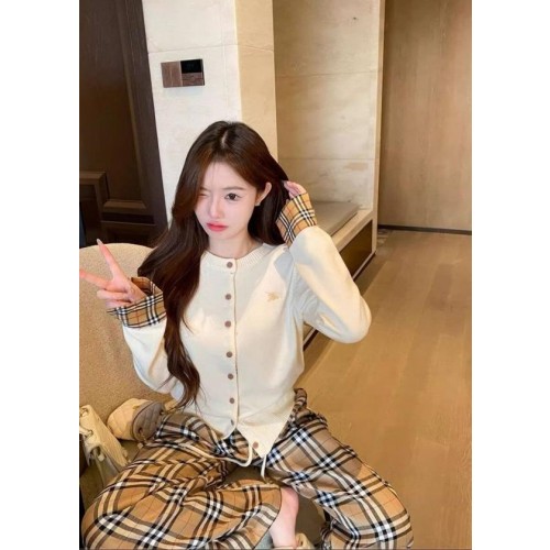 버** 체크 포인트 라운드 가디건 수입풀