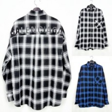 발**** 백로고 체크셔츠