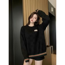 구* 로고 패치 자카드 라운드 니트수입최고급(남녀공용)