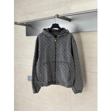 루* 전판로고 후드 데님 자켓