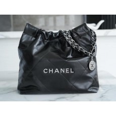 샤* 22 스몰 핸드백 샤이니 카프스킨 실버메탈블랙