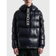 모리 로고 포포버 후드 다운 재킷