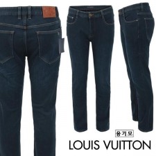 루* 장식 로고 진청 슬림 일자진 융 기모 원단