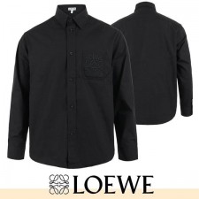 로** 아나그램 자수 세미 오버 셔츠