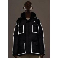 캐* x ovo 콜라보 리플렉티브 덕다운 패딩(오버핏)