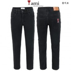 아* 융기모 올블랙 히든밴딩 슬림팬츠