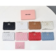 미*** 마틀라쎄 레더 지퍼 카드 케이스 레더 파우치  4 색상