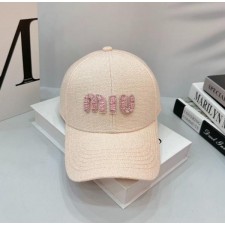 미*** 트위드 볼캡 진주 캡모자 핑크