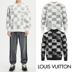 루* 다미에 자가드 모헤어 니트