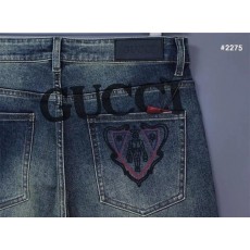 구* GG 히스테리아 로고 워싱 데님 청바지