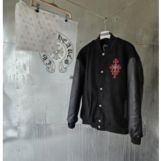 크* 레더 바시티 자켓