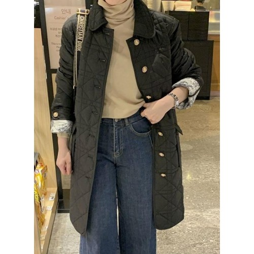 디* CD 퀼팅 패턴 롱자켓