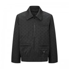 루* M1172 모노그램 자카드 제트 포켓 블루종 자켓