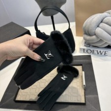 루* 라쿤 로고 포인트 스웨이드 장갑