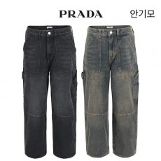 프** 안기모 벌룬와이드 솔트워싱 카펜더 팬츠