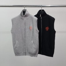 에*** 로고자수 니트 조끼