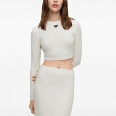 프** 세미크롭 골지 티셔츠