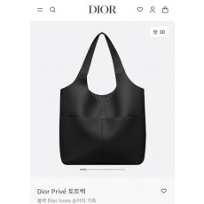 디* Privé 프리베 토트백 블랙 Di*r Icons 송아지 가죽