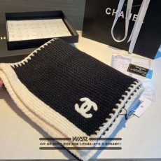 샤* 뜨개포인트 로고 블랙 머플러